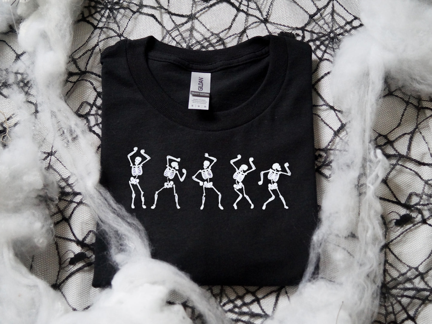 White Glow in the Dark Dancing Skeletons Crewneck Jumper