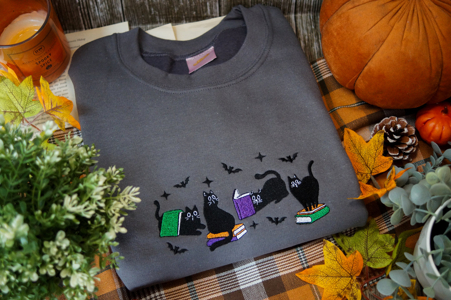 Halloween Bookish Cats Jumper