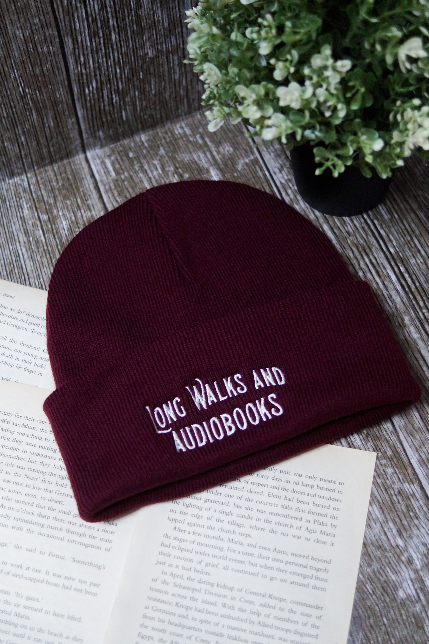 Long Walks and Audiobooks Beanie