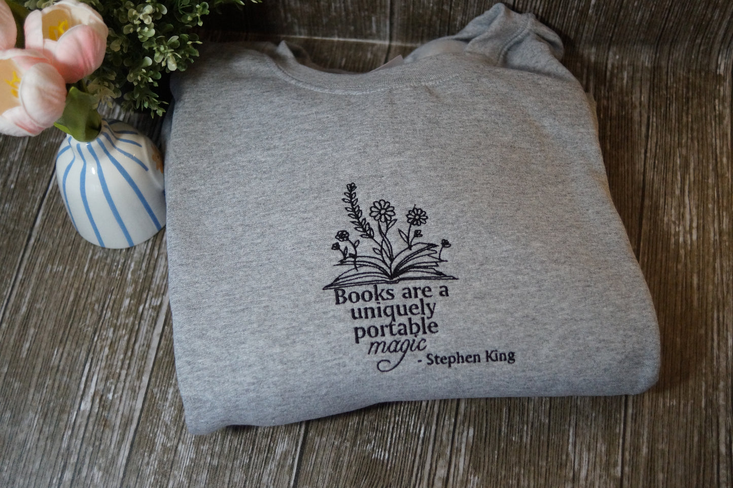 Books Are a Uniquely Portable Magic Crewneck Jumper