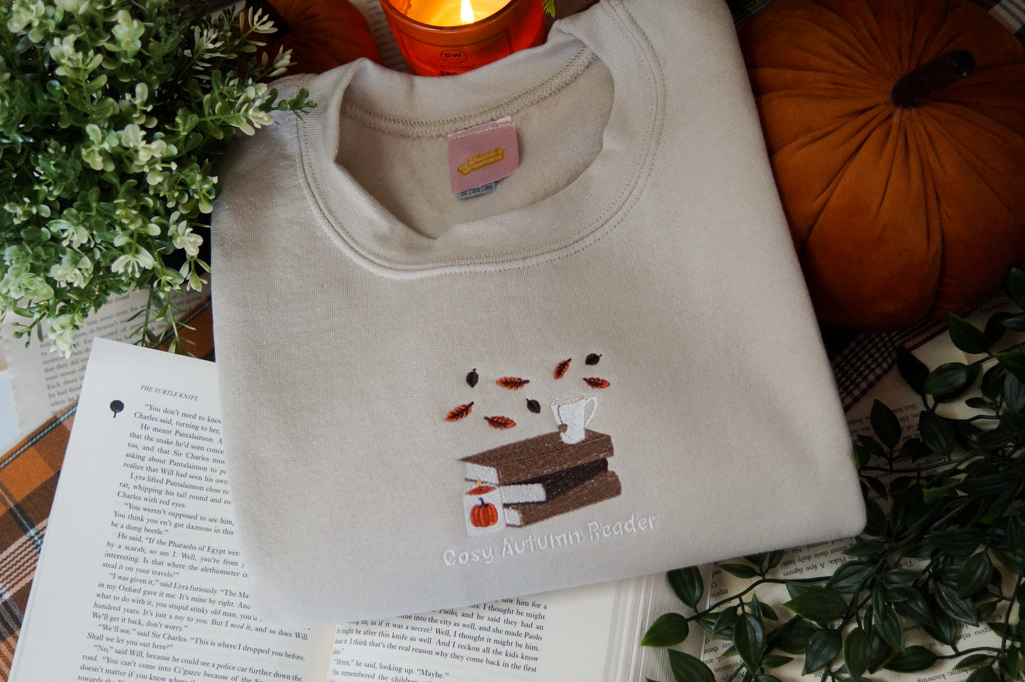 Cosy Autumn Reader Pullover Crewneck