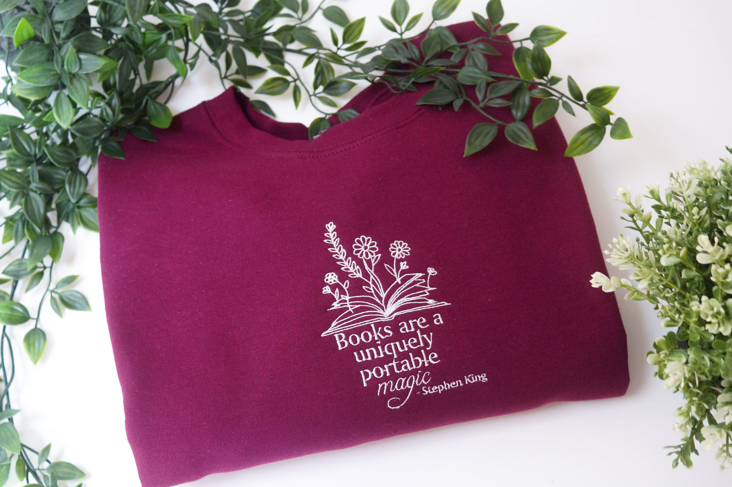 Books Are a Uniquely Portable Magic Crewneck Jumper