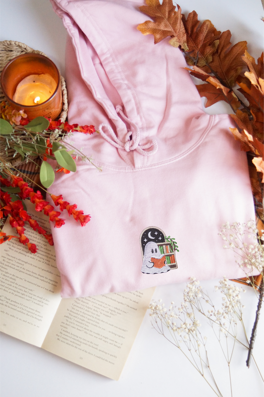 Late Night Reading Ghost Hoodie