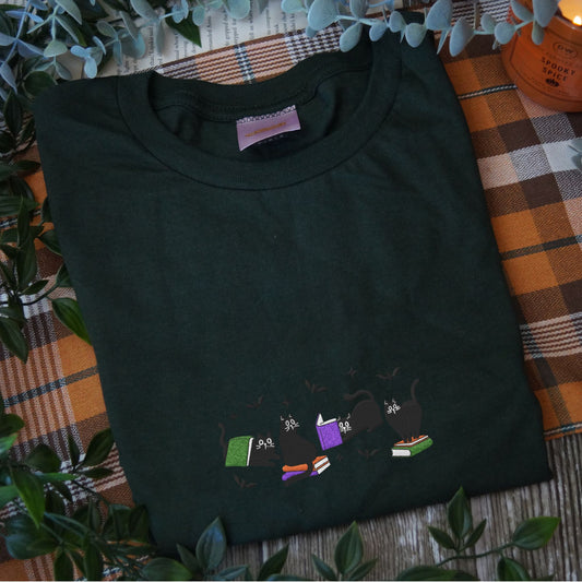 Halloween Bookish Cats T-Shirt