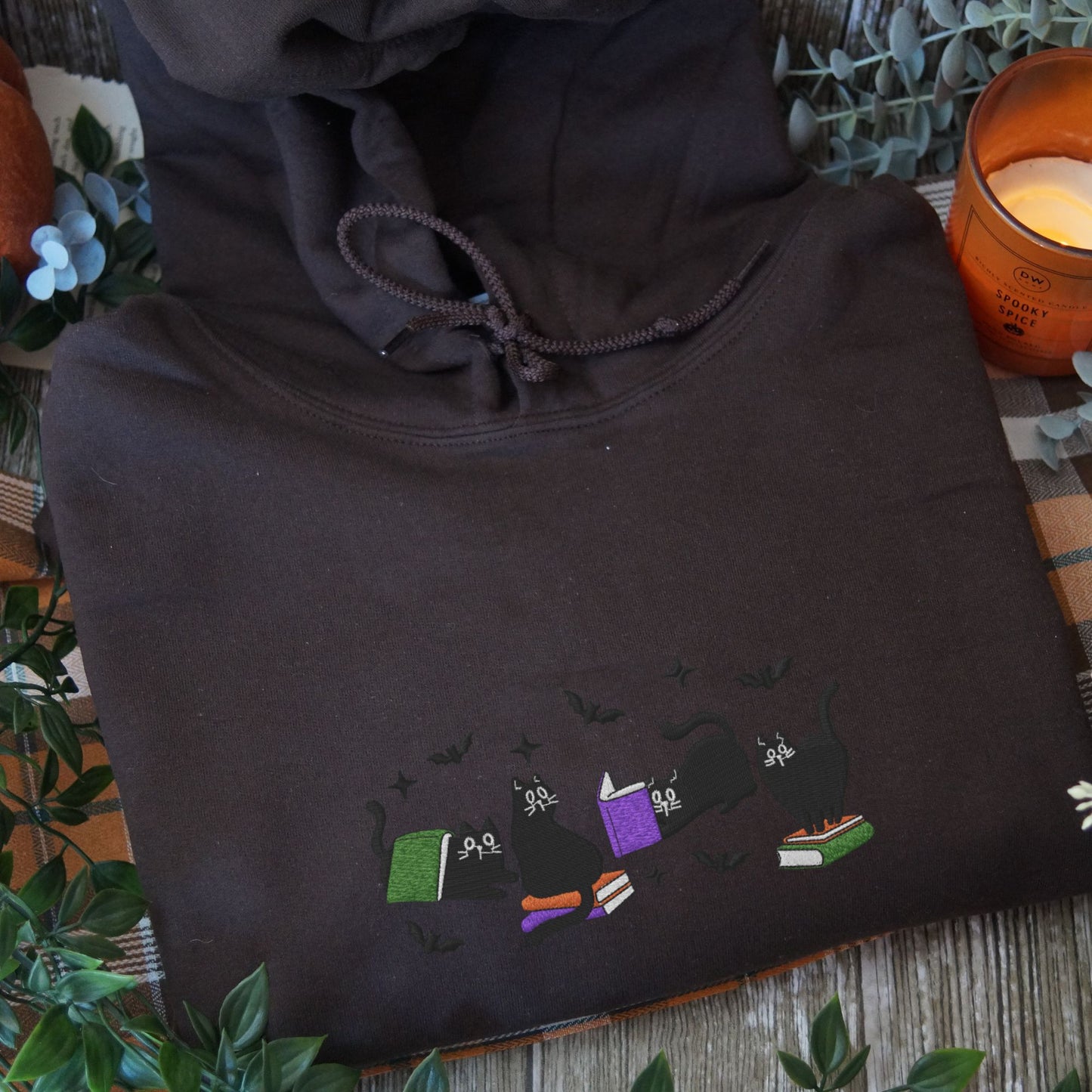 Halloween Bookish Cats Hoodie