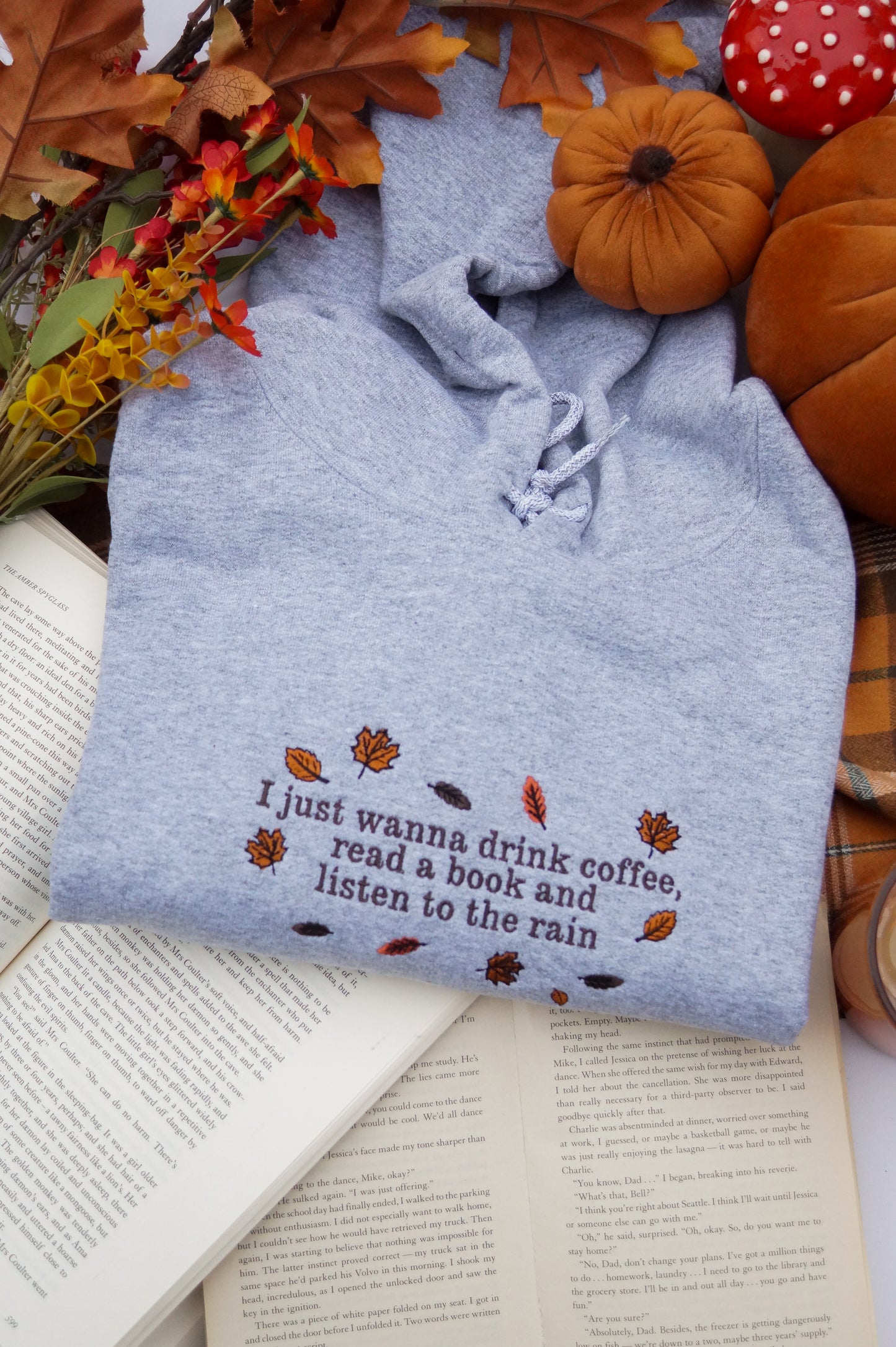 I Just Wanna Drink Coffee/Tea, Read a book and Listen to the Rain Hoodie