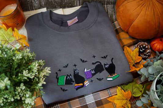 Halloween Bookish Cats Jumper