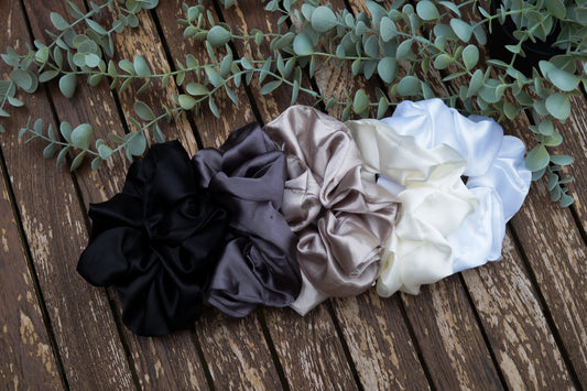 Set of Five Extra Large Neutral Scrunchies