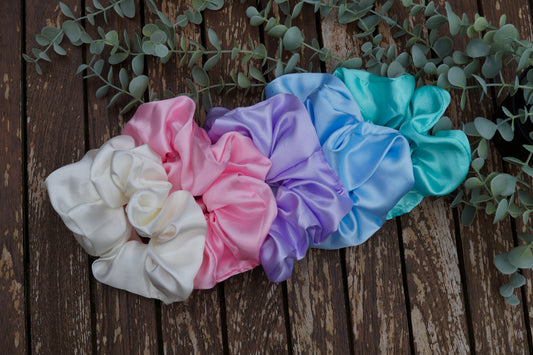Set of Five Extra Large Pastel Scrunchies