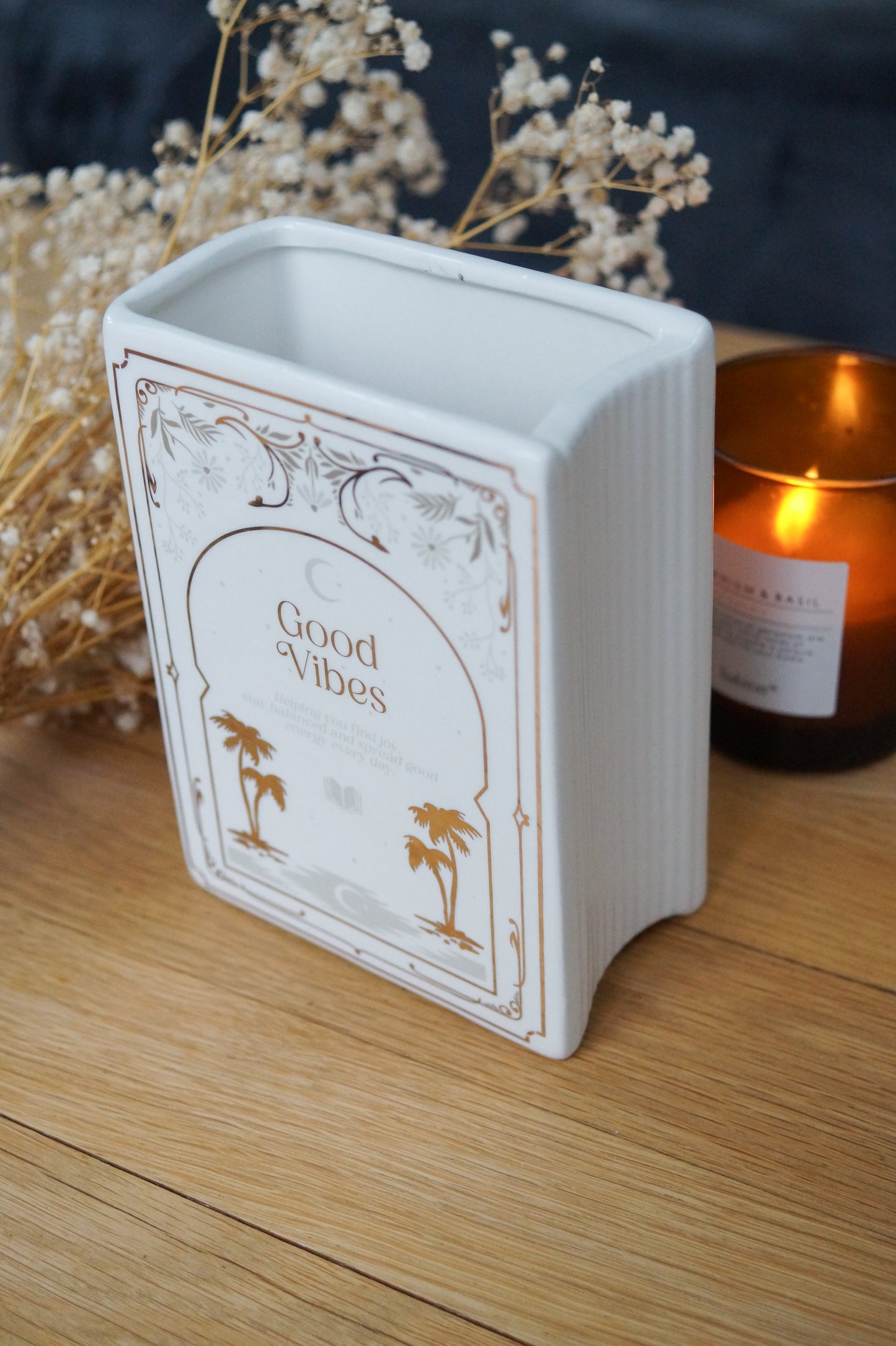 White Bookish Vase