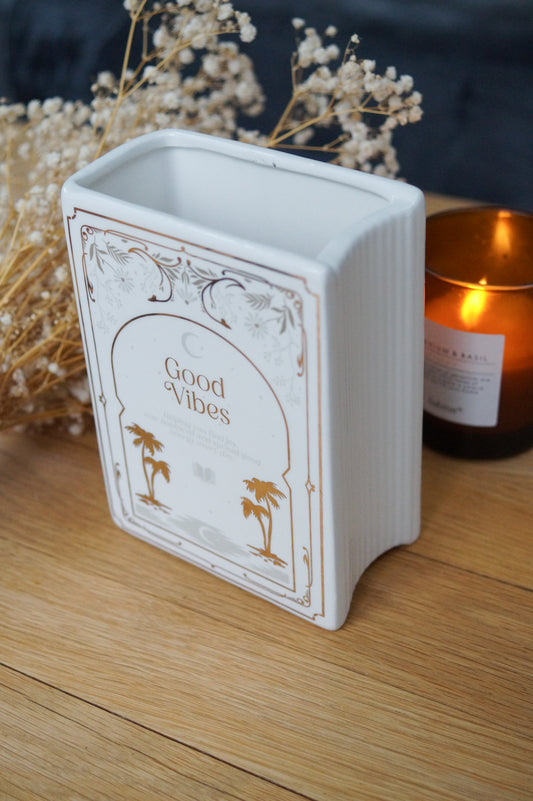 White Bookish Vase
