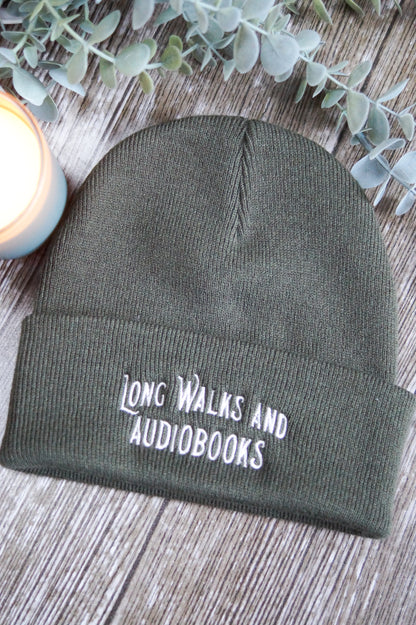 Long Walks and Audiobooks Beanie
