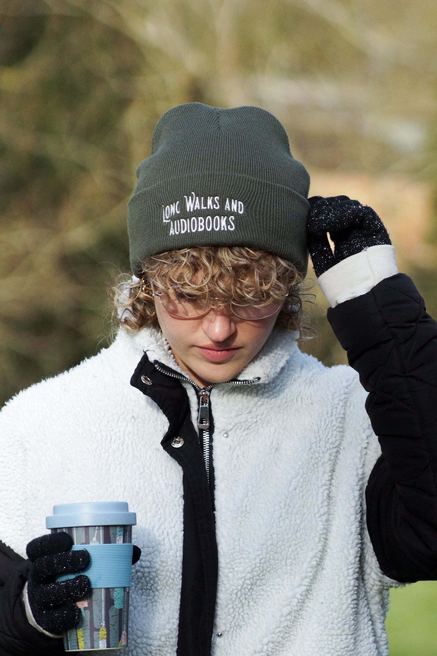 Long Walks and Audiobooks Beanie